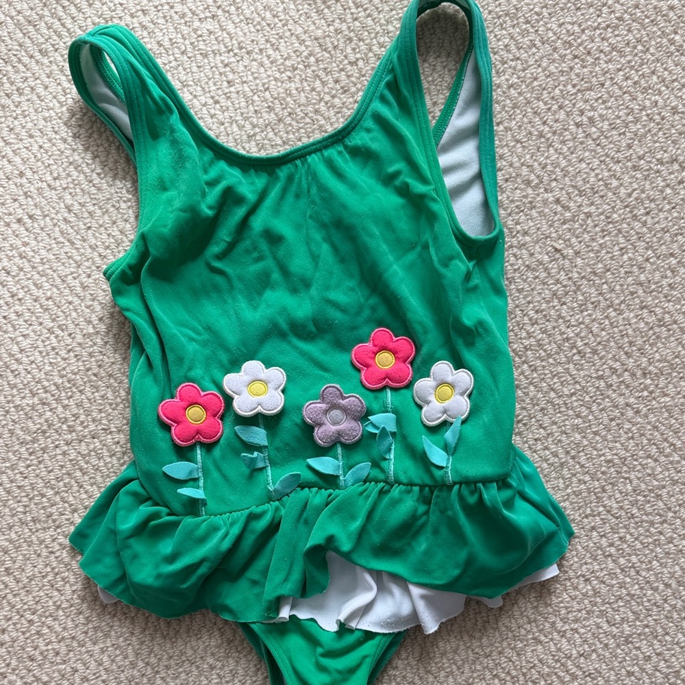 Mini Boden Green Peplum Swimsuit